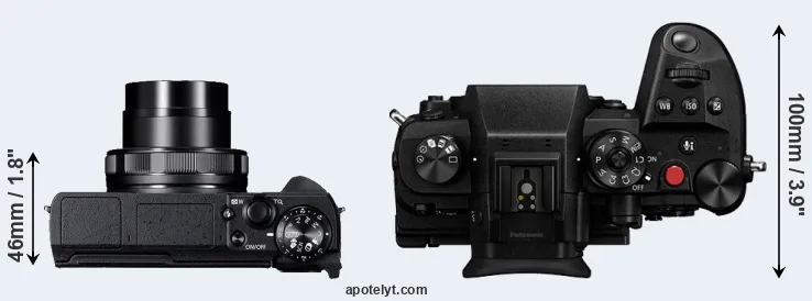 Compare G5X Mark II versus GH6 top