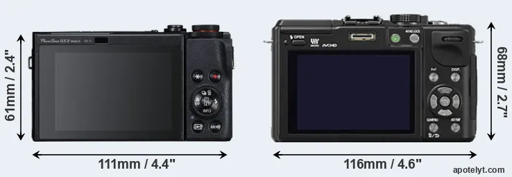 Comparison G5X Mark II or GX1 rear