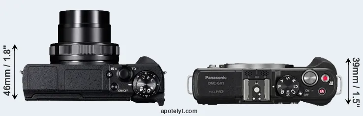 Compare G5X Mark II versus GX1 top