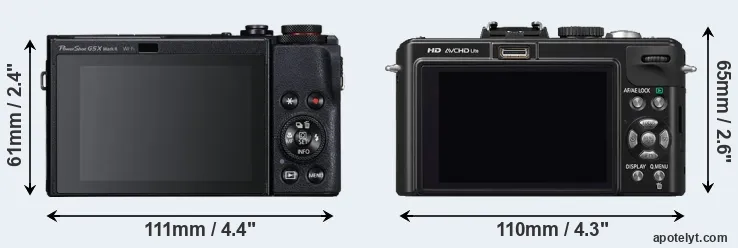 Comparison G5X Mark II or LX5 rear