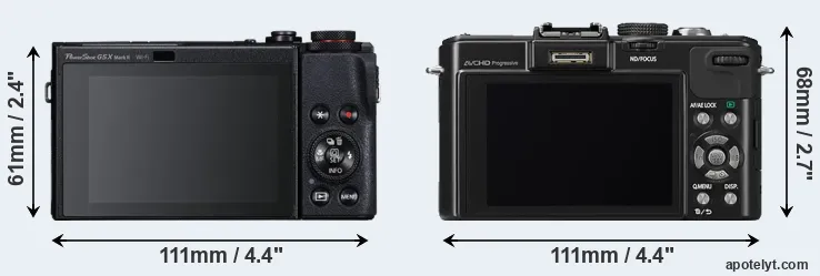 Comparison G5X Mark II or LX7 rear