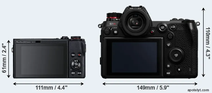 Comparison G5X Mark II or S1R rear