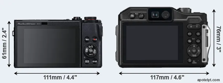 Comparison G5X Mark II or TS7 rear