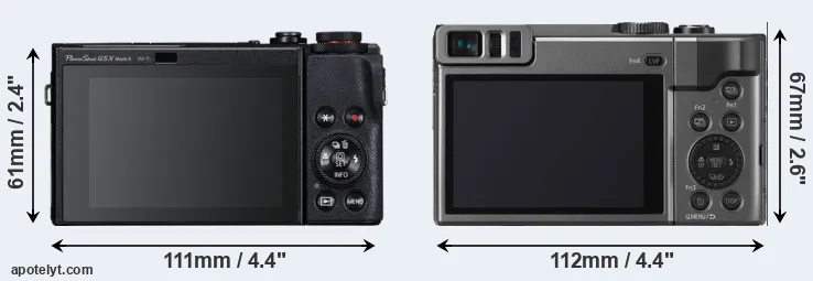 Comparison G5X Mark II or ZS70 rear