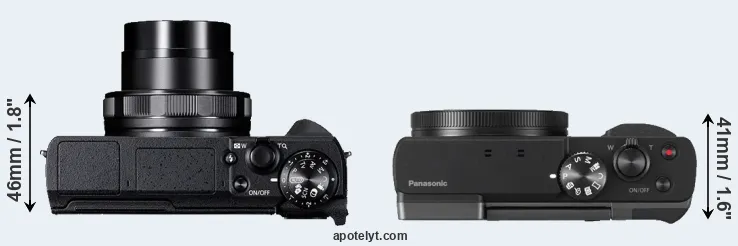 Compare G5X Mark II versus ZS70 top