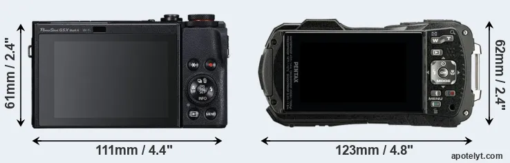 Comparison G5X Mark II or WG-90 rear