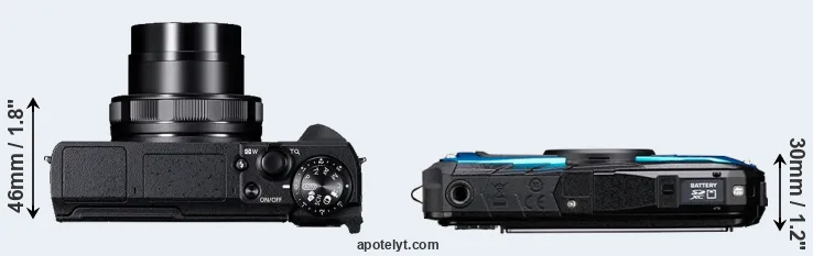 Compare G5X Mark II versus WG-90 top