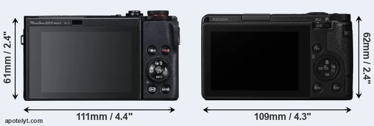 Comparison G5X Mark II or GR III rear