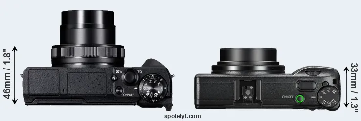 Compare G5X Mark II versus GR III top
