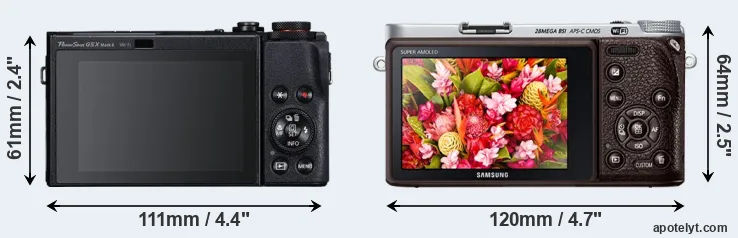 Comparison G5X Mark II or NX500 rear