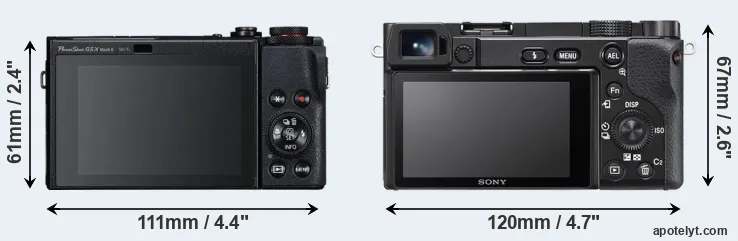Comparison G5X Mark II or A6100 rear