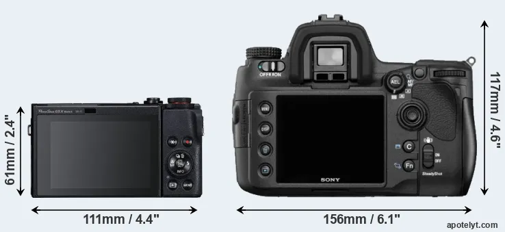 Comparison G5X Mark II or A850 rear