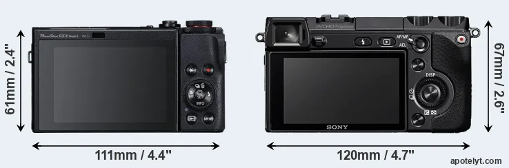 Comparison G5X Mark II or NEX-7 rear