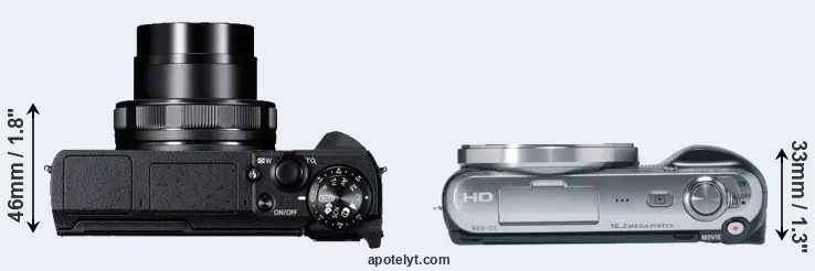 Compare G5X Mark II versus NEX-C3 top