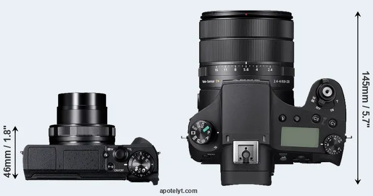 Compare G5X Mark II versus RX10 IV top