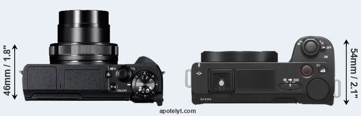 Compare G5X Mark II versus ZV-E10 II top
