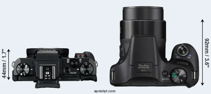 Compare G5X versus SX540 top