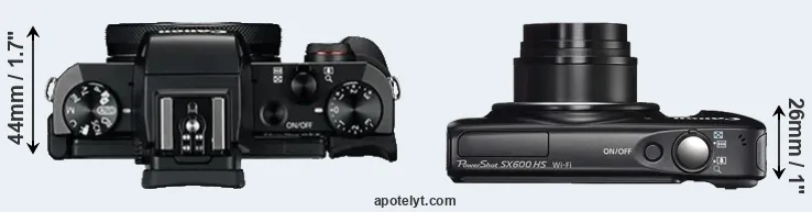 Compare G5X versus SX600 top