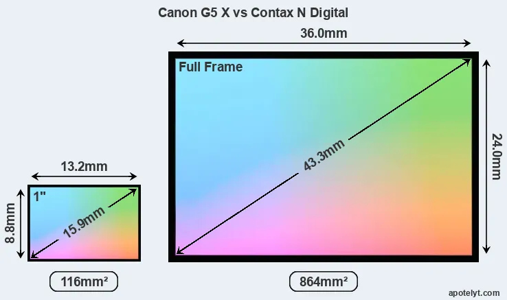 Canon G5 X and Contax N Digital sensor measures