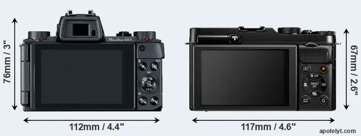 Comparison G5X or X-A1 rear