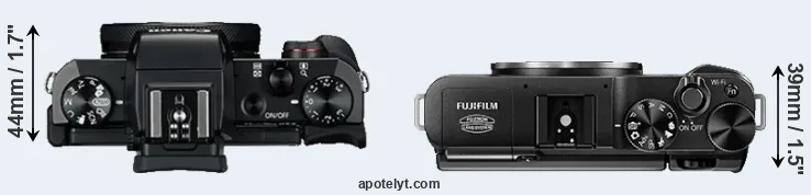 Compare G5X versus X-A1 top