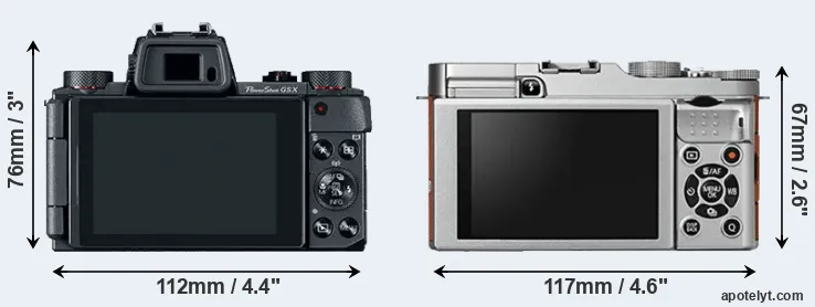 Comparison G5X or X-A2 rear