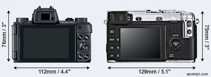Comparison G5X or X-E1 rear