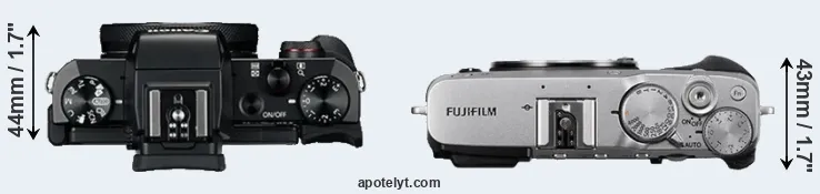 Compare G5X versus X-E3 top