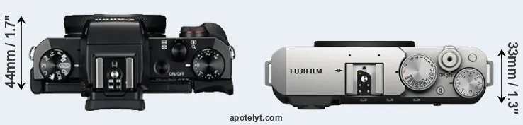 Compare G5X versus X-E4 top