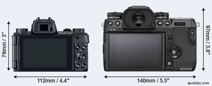 Comparison G5X or X-H1 rear