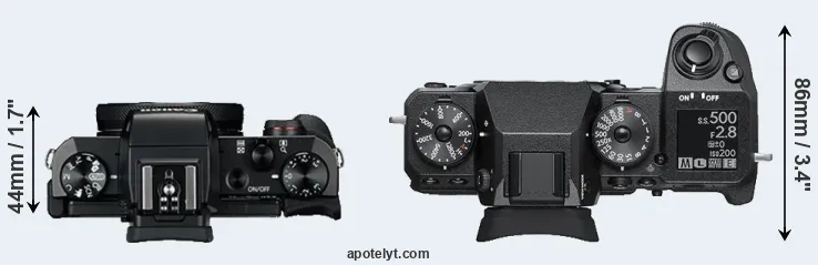 Compare G5X versus X-H1 top