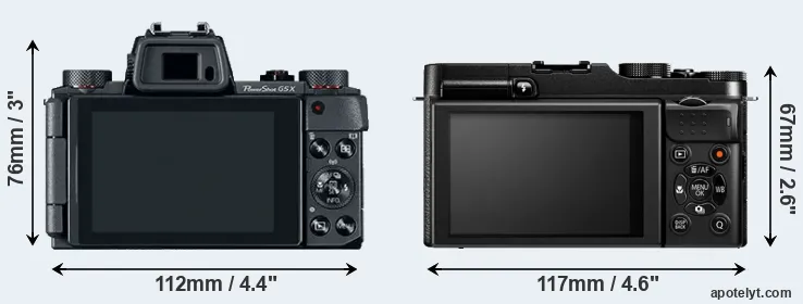 Comparison G5X or X-M1 rear