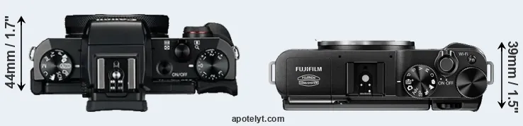 Compare G5X versus X-M1 top