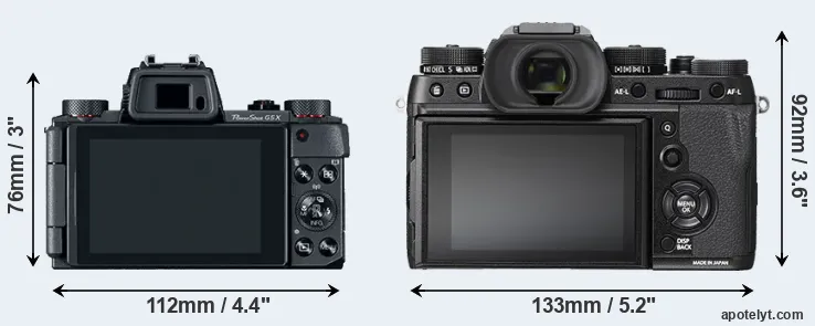 Comparison G5X or X-T2 rear