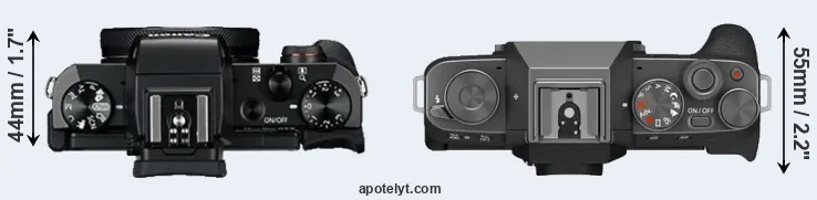 Compare G5X versus X-T200 top