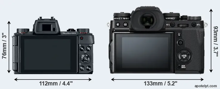 Comparison G5X or X-T3 rear