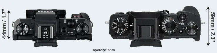 Compare G5X versus X-T3 top