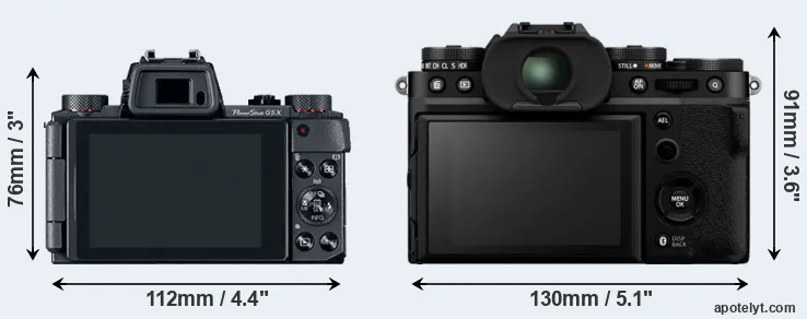 Comparison G5X or X-T5 rear