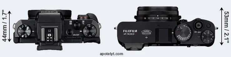 Compare G5X versus X100V top