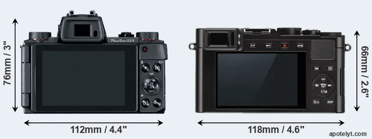 Comparison G5X or D-LUX Typ 109 rear
