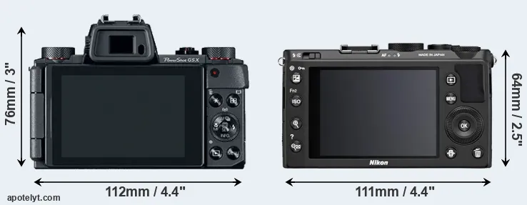 Comparison G5X or Coolpix A rear
