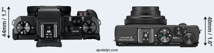 Compare G5X versus Coolpix A top