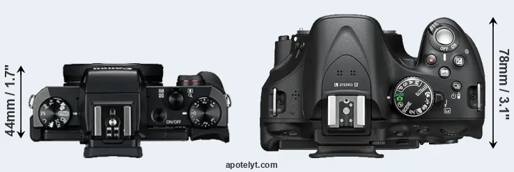 Compare G5X versus D5200 top