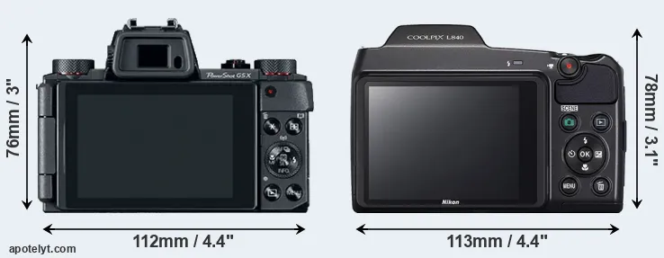 Comparison G5X or L840 rear