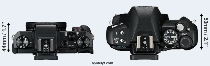 Compare G5X versus E-420 top