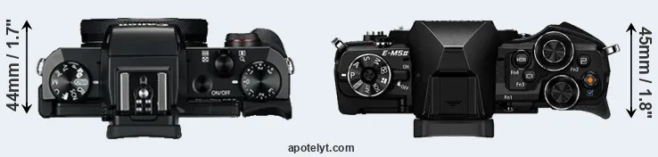 Compare G5X versus E-M5 II top