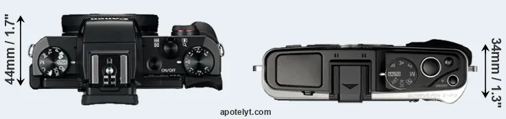 Compare G5X versus E-P3 top
