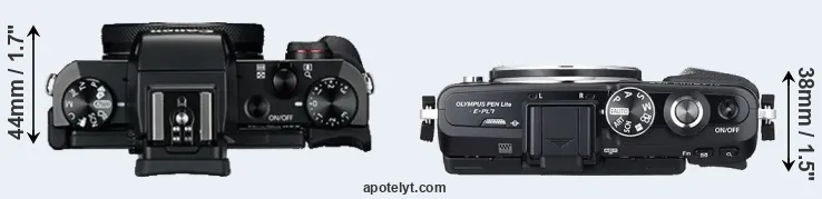 Compare G5X versus E-PL7 top