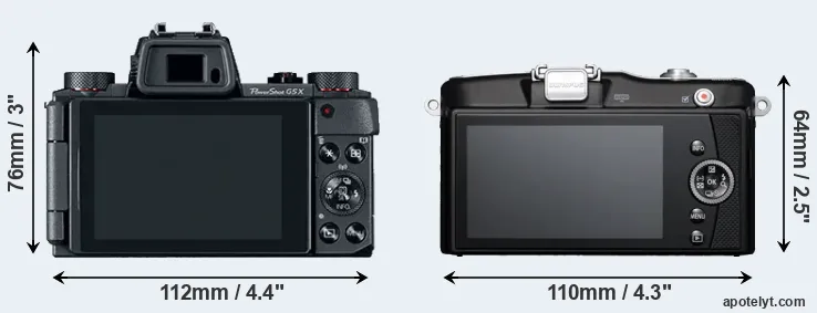 Comparison G5X or E-PM1 rear