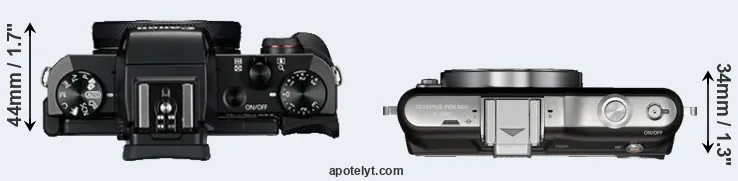 Compare G5X versus E-PM1 top